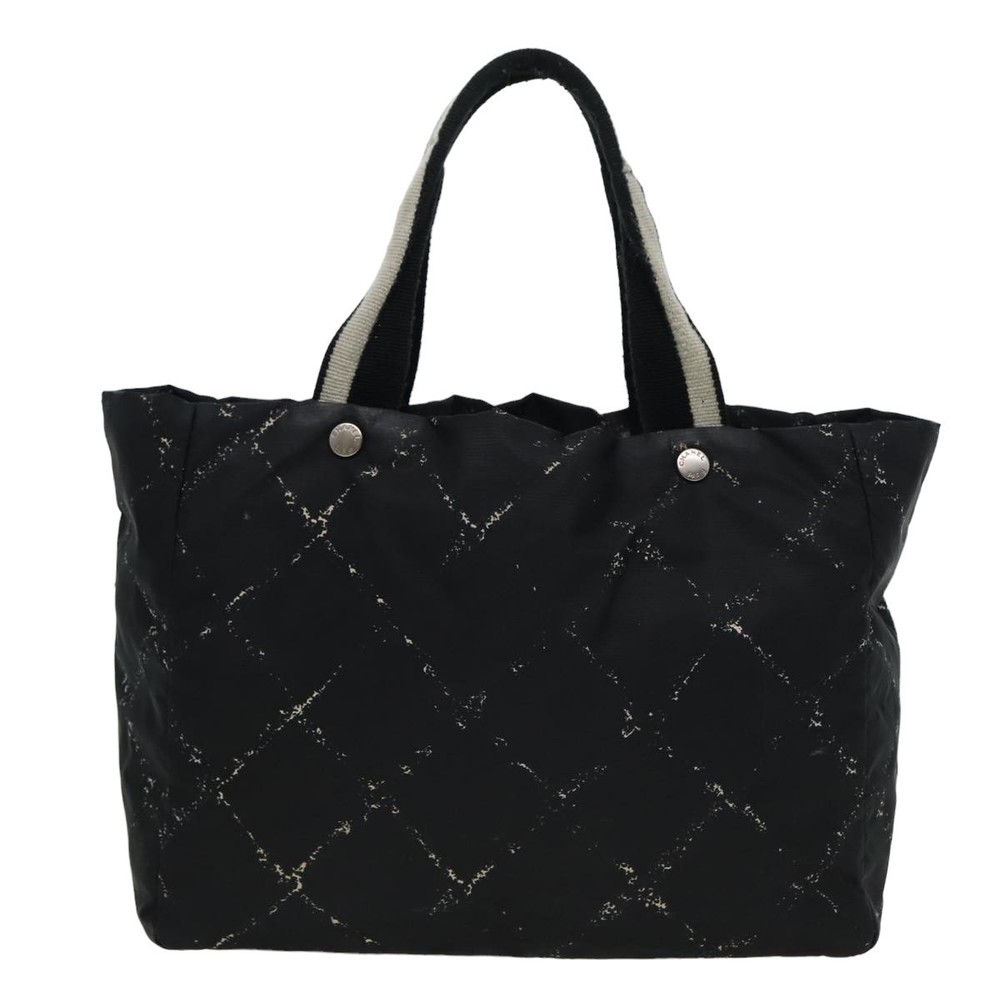 CHANEL Travel line Tote Bag Nylon Black CC Auth 81866 - Picture 3 of 16